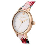 CATH KIDSTON QUARTZ PAINTBOX FLOWERS ROSE GOLD ALLOY CKL064PRG PINK LEATHER STRAP LADIES WATCH - H2 Hub Watches
