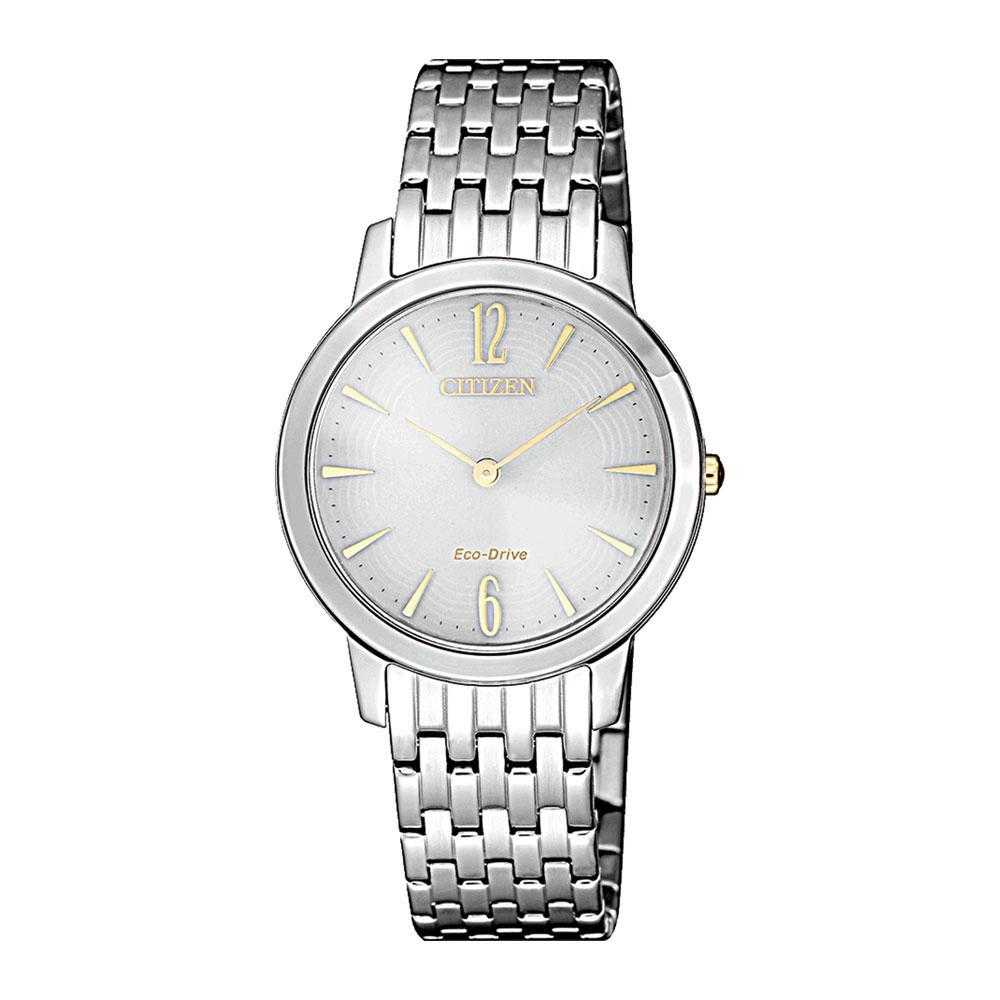 CITIZEN EX1498-87A ECO-DRIVE TWO TONE STAINLESS STEEL WOMEN'S WATCH - H2 Hub Watches