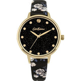 CATH KIDSTON QUARTZ GLITTERY ISLAND GOLD ALLOY CKL056BG BLACK PU STRAP LADIES WATCH - H2 Hub Watches