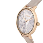 CATH KIDSTON QUARTZ LONDON TOILE ROSE GOLD ALLOY CKL053PRG METALLIC PU STRAP LADIES WATCH - H2 Hub Watches
