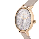 CATH KIDSTON QUARTZ LONDON TOILE ROSE GOLD ALLOY CKL053PRG METALLIC PU STRAP LADIES WATCH - H2 Hub Watches