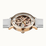 INGERSOLL HERALD AUTOMATIC I00404B ROSE GOLD ROUND WHITE LEATHER STRAP MEN'S WATCH