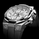 ARIES GOLD KING SILVER STAINLESS STEEL G 7311 S-S HI-TECH BLACK SYNTHETIC STRAP MEN'S WATCH - H2 Hub Watches