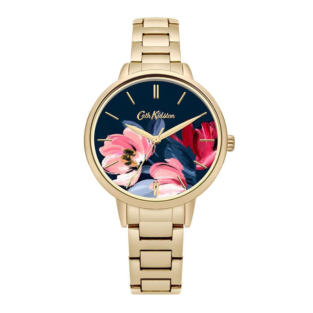 CATH KIDSTON QUARTZ PAINTBOX FLOWERS GOLD STAINLESS STEEL CKL050GM LADIES WATCH - H2 Hub Watches