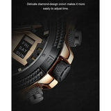 NAVIFORCE NF9201 RG/B  STAINLESS STEEL DUAL TIME ROSE BLACK MEN'S WATCH