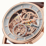 INGERSOLL HERALD AUTOMATIC I00401B ROSE GOLD ROUND BROWN LEATHER STRAP MEN'S WATCH