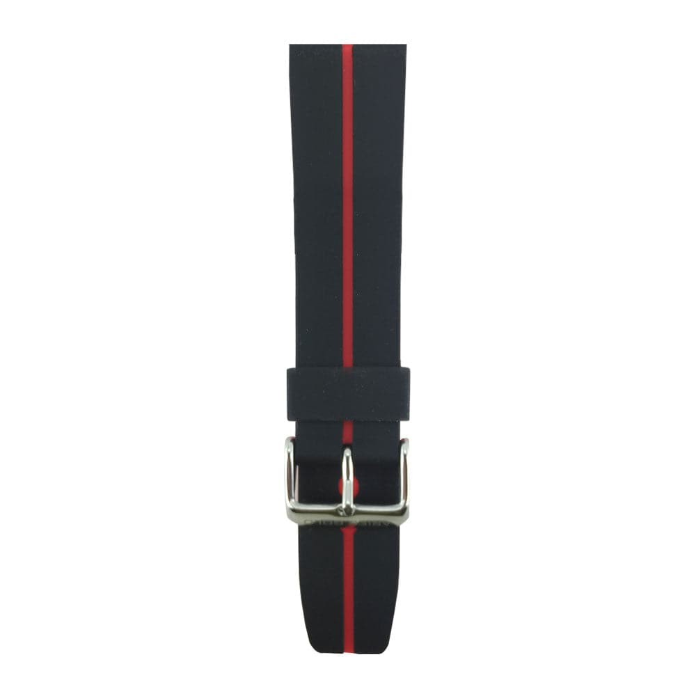 ARIES GOLD BLACK INTERCEPTOR AG-R0005 SILVER BUCKLE RUBBER STRAP - H2 Hub Watches