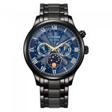 Citizen Eco-Drive Blue Dial With Black Stainless Steel Strap Men Watch AP1055-87L
