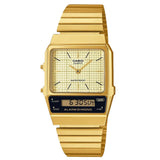 Casio General Digital-Analogue Gold Stainless Steel Strap Unisex Watch AQ-800EG-9ADF-P