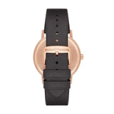 EMPORIO ARMANI AR11011 BLACK LEATHER STRAP MEN'S WATCH - H2 Hub Watches