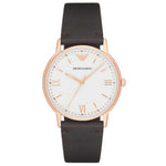 EMPORIO ARMANI AR11011 BLACK LEATHER STRAP MEN'S WATCH - H2 Hub Watches