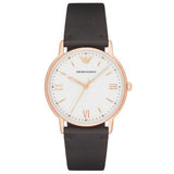 EMPORIO ARMANI AR11011 BLACK LEATHER STRAP MEN'S WATCH - H2 Hub Watches