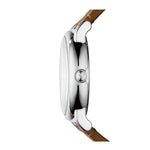 EMPORIO ARMANI ANALOG QUARTZ SILVER STAINLESS STEEL AR11070 BROWN LEATHER STRAP MEN'S WATCH - H2 Hub Watches