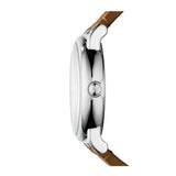 EMPORIO ARMANI ANALOG QUARTZ SILVER STAINLESS STEEL AR11070 BROWN LEATHER STRAP MEN'S WATCH - H2 Hub Watches