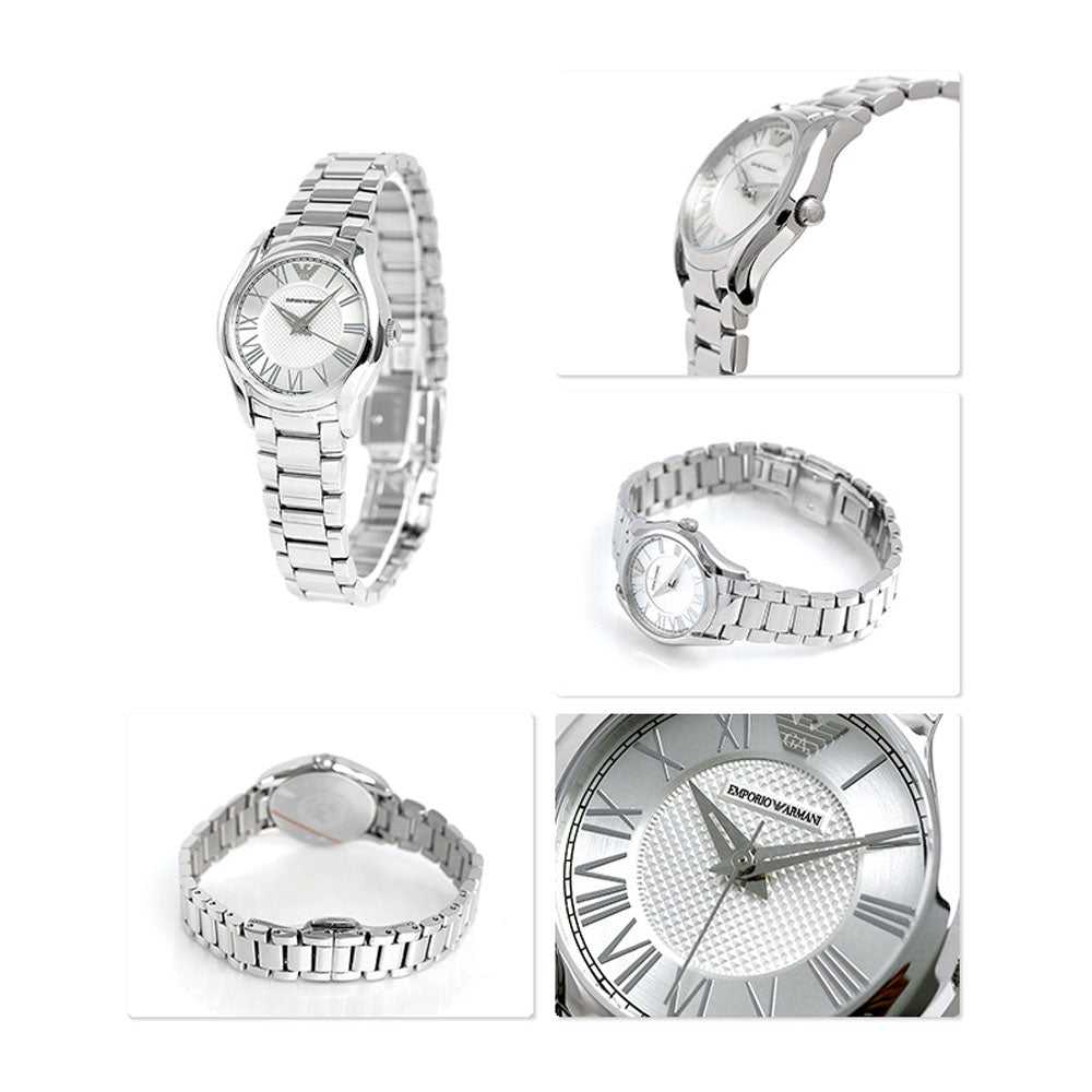 EMPORIO ARMANI ANALOG QUARTZ SILVER STAINLESS STEEL AR11087 WOMEN'S WATCH - H2 Hub Watches