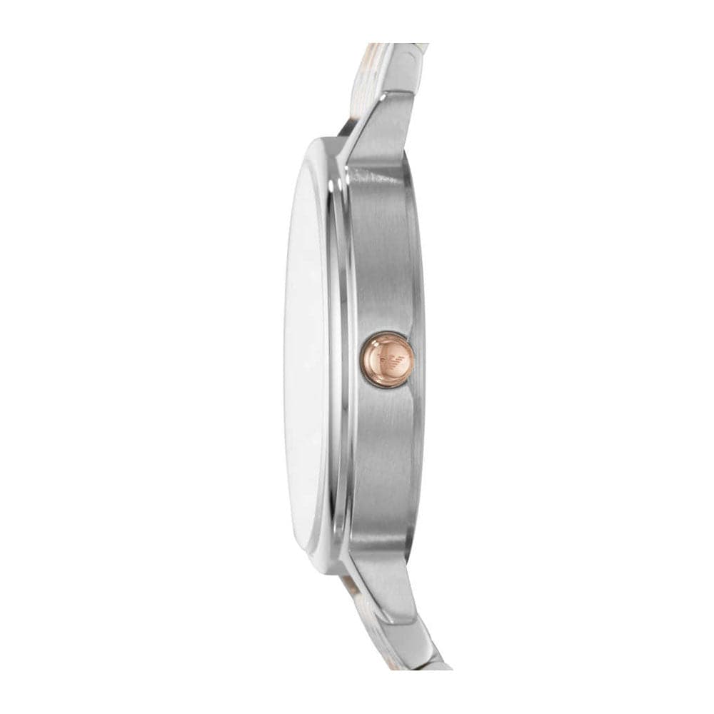 EMPORIO ARMANI ANALOG QUARTZ TWO TONE STAINLESS STEEL AR11094 WOMEN'S WATCH - H2 Hub Watches