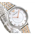 EMPORIO ARMANI ANALOG QUARTZ TWO TONE STAINLESS STEEL AR11094 WOMEN'S WATCH - H2 Hub Watches
