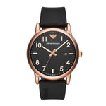 EMPORIO ARMANI AR11097 BLACK RUBBER STRAP MEN'S WATCH - H2 Hub Watches