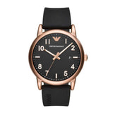 EMPORIO ARMANI AR11097 BLACK RUBBER STRAP MEN'S WATCH - H2 Hub Watches