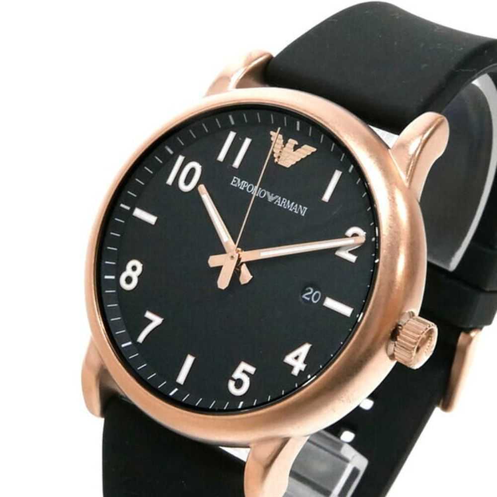EMPORIO ARMANI AR11097 BLACK RUBBER STRAP MEN'S WATCH - H2 Hub Watches