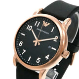 EMPORIO ARMANI AR11097 BLACK RUBBER STRAP MEN'S WATCH - H2 Hub Watches