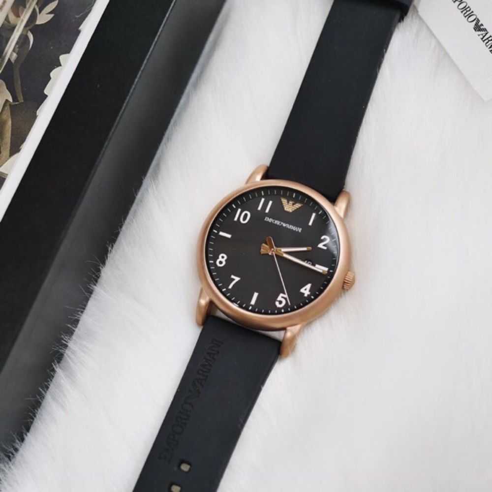 EMPORIO ARMANI AR11097 BLACK RUBBER STRAP MEN'S WATCH - H2 Hub Watches