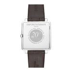 EMPORIO ARMANI ANALOG QUARTZ SILVER STAINLESS STEEL AR11098 BROWN LEATHER STRAP MEN'S WATCH - H2 Hub Watches