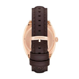 EMPORIO ARMANI ANALOG QUARTZ ROSE GOLD STAINLESS STEEL AR1939 BROWN LEATHER STRAP MEN'S WATCH - H2 Hub Watches