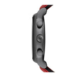 EMPORIO ARMANI CHRONOGRAPH GUNMETAL STAINLESS STEEL AR1971 RED LEATHER STRAP MEN'S WATCH - H2 Hub Watches