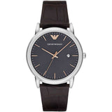 EMPORIO ARMANI AR1996 LUIGI BROWN LEATHER STRAP MEN'S WATCH - H2 Hub Watches