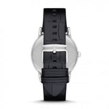 EMPORIO ARMANI ANALOG QUARTZ SILVER STAINLESS STEEL BLACK LEATHER STRAP AR2500 MEN'S WATCH - H2 Hub Watches