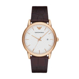 EMPORIO ARMANI AR2502 BROWN LEATHER STRAP MEN'S WATCH - H2 Hub Watches