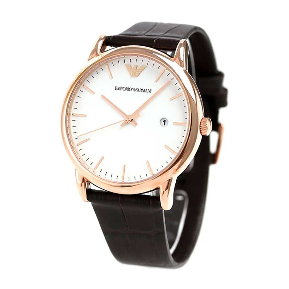 EMPORIO ARMANI AR2502 BROWN LEATHER STRAP MEN'S WATCH - H2 Hub Watches