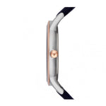 EMPORIO ARMANI ANALOG QUARTZ TWO TONE STAINLESS STEEL AR2506 BLUE LEATHER STRAP MEN'S WATCH - H2 Hub Watches