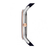 EMPORIO ARMANI ANALOG QUARTZ TWO TONE STAINLESS STEEL AR2506 BLUE LEATHER STRAP MEN'S WATCH - H2 Hub Watches