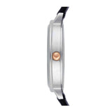 EMPORIO ARMANI ANALOG QUARTZ SILVER STAINLESS STEEL AR2509 BLUE LEATHER STRAP WOMEN'S WATCH - H2 Hub Watches