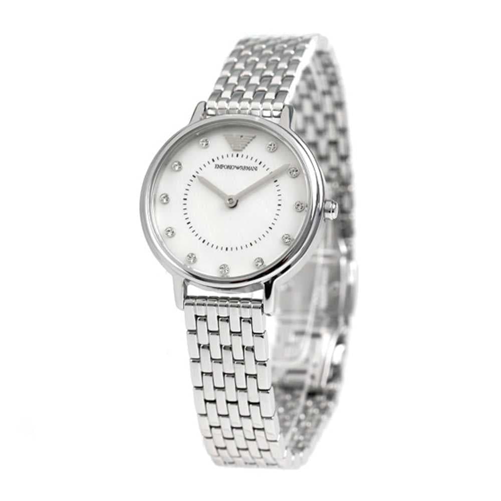 EMPORIO ARMANI ANALOG QUARTZ SILVER STAINLESS STEEL AR2511 WOMEN'S WATCH - H2 Hub Watches