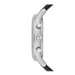 EMPORIO ARMANI CHRONOGRAPH SILVER STAINLESS STEEL AR2513 BROWN LEATHER STRAP MEN'S WATCH - H2 Hub Watches