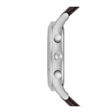 EMPORIO ARMANI CHRONOGRAPH SILVER STAINLESS STEEL AR2513 BROWN LEATHER STRAP MEN'S WATCH - H2 Hub Watches