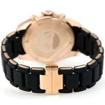 EMPORIO ARMANI CHRONOGRAPH ROSE GOLD STAINLESS STEEL AR6066 BLACK STRAP MEN'S WATCH - H2 Hub Watches