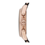 EMPORIO ARMANI CHRONOGRAPH ROSE GOLD STAINLESS STEEL AR6066 BLACK STRAP MEN'S WATCH - H2 Hub Watches