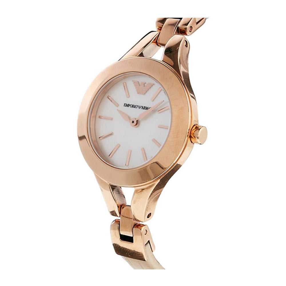 EMPORIO ARMANI ANALOG QUARTZ ROSE GOLD STAINLESS STEEL AR7354 WOMEN'S WATCH - H2 Hub Watches