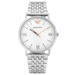 EMPORIO ARMANI QUARTZ SILVER STAINLESS STEEL AR80014 UNISEX WATCH - H2 Hub Watches