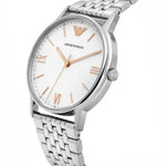 EMPORIO ARMANI QUARTZ SILVER STAINLESS STEEL AR80014 UNISEX WATCH - H2 Hub Watches