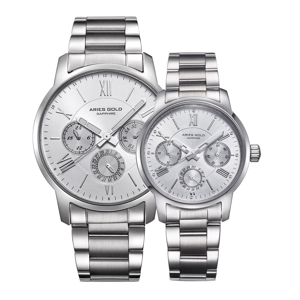 ARIES GOLD URBAN ETERNAL G 103 & B 103 S-S COUPLE'S WATCHES - H2 Hub Watches