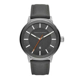 ARMANI EXCHANGE ANALOG QUARTZ SILVER STAINLESS STEEL AX1462 GREY LEATHER STRAP MEN'S WATCH - H2 Hub Watches