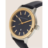 ARMANI EXCHANGE ANALOG QUARTZ TWO TONE STAINLESS STEEL AX1463 BLACK LEATHER STRAP MEN'S WATCH