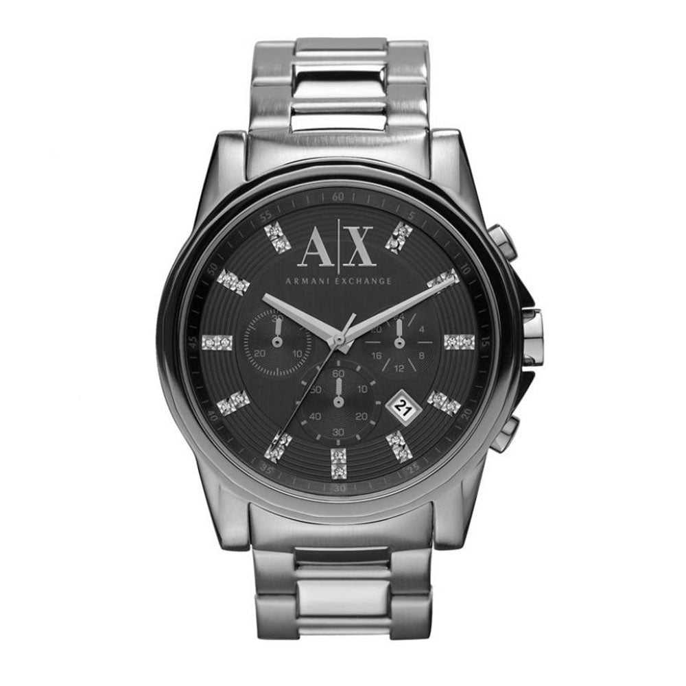 ARMANI EXCHANGE CHRONOGRAPH SILVER STAINLESS – AX2092 STEEL MEN\'S WATCH Hub H2