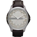 ARMANI EXCHANGE ANALOG QUARTZ SILVER STAINLESS STEEL AX2100 BLUE RUBBER STRAP MEN'S WATCH - H2 Hub Watches