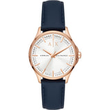 ARMANI EXCHANGE HAMPTON BLUE LEATHER STRAP WOMEN'S WATCH AX5260